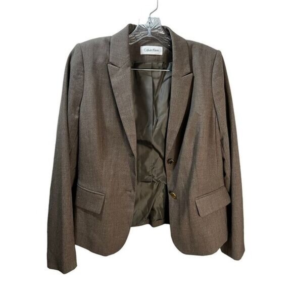 NEW Calvin Klein 2 Button Notch Lapel‎ Long Sleeve Blazer Small - Picture 1 of 6
